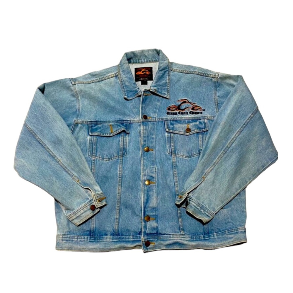 Vintage Authentic Original Orange County Choppers Denim Embroidered Jean Jacket - Picture 8 of 17
